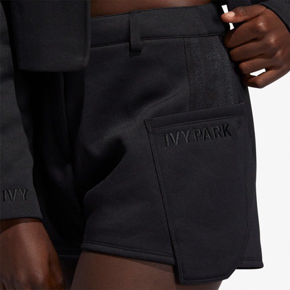 Adidas Ivy Park 3 Stripe Black Mesa Suit Shorts Size XS GR1465 - Picture 3 of 6